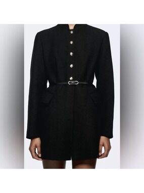 ZARA WOOL BLEND BELTED COAT